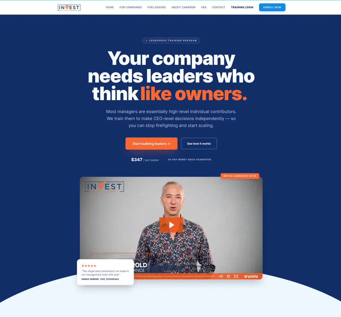 Copy do site Invest in Your Leaders — Invest in Your Leaders